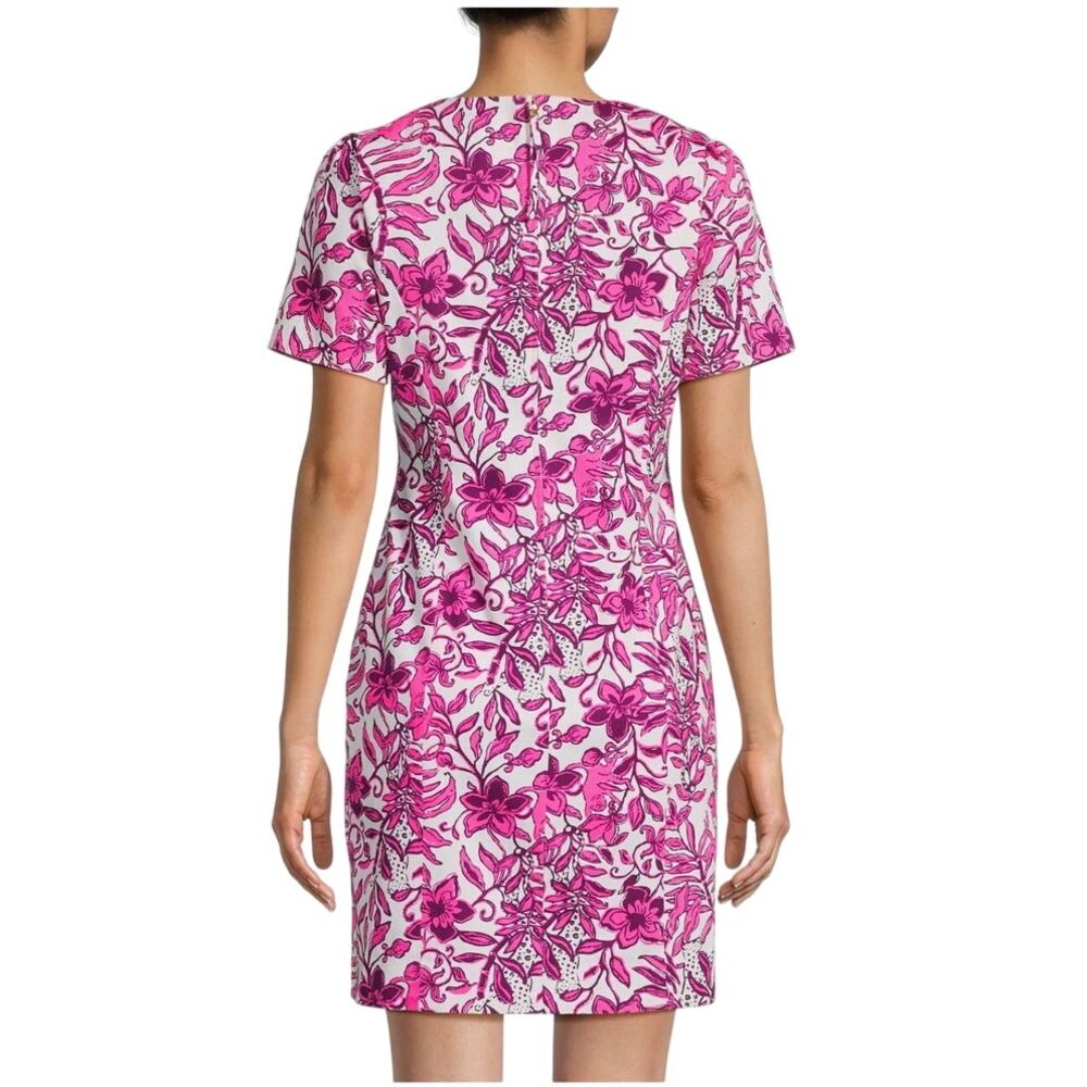 Lilly Pulitzer Mila Dress Pink White 8 NWT Floral Sheath Spring Preppy Coastal - Picture 2 of 11